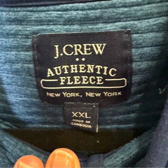 J. Crew Men's Zip Up Sweater with Blue Knit Striping sz XXL - Picture 6 of 10